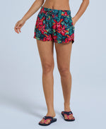 Sand-Dune Recycled Womens Printed Shorts - Red