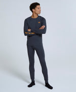 Off Piste Mens Recycled Base Layer Top - Charcoal