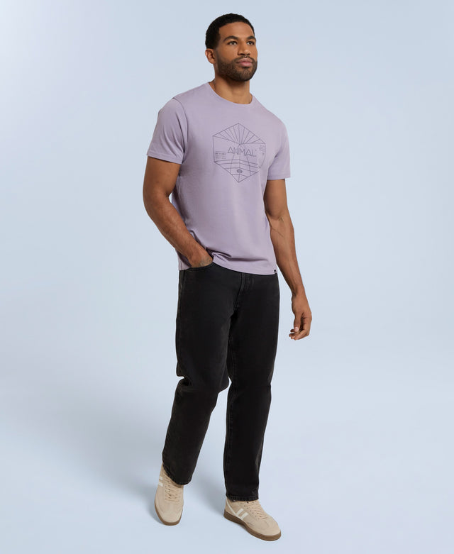 Jacob Mens Linear Organic T-Shirt - Lilac