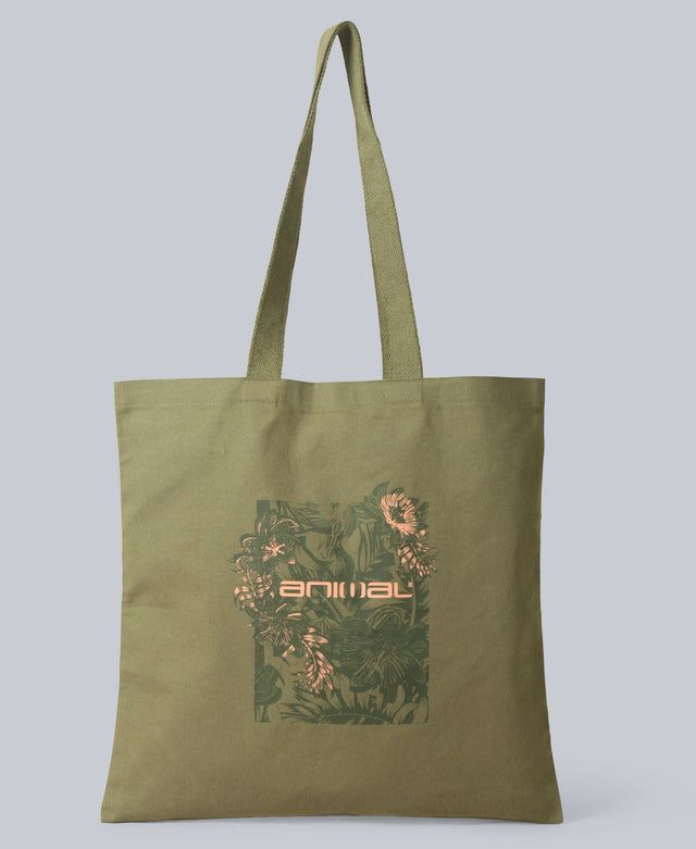 Organic Womens Graphic Tote Bag - Khaki