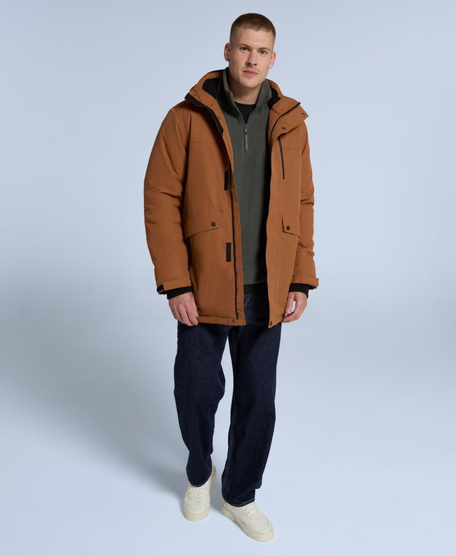 Lisbon Mens Waterproof Parka - Brown