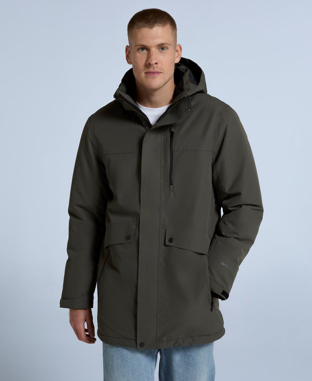 Lisbon Mens Waterproof Parka - Dark Khaki