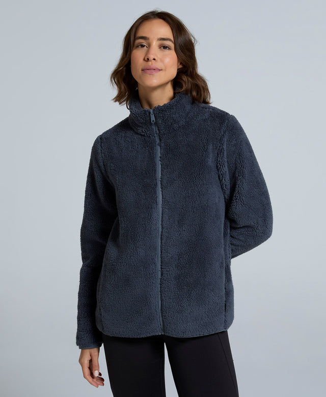 Teddy Womens Fleece Jacket - Dark Grey