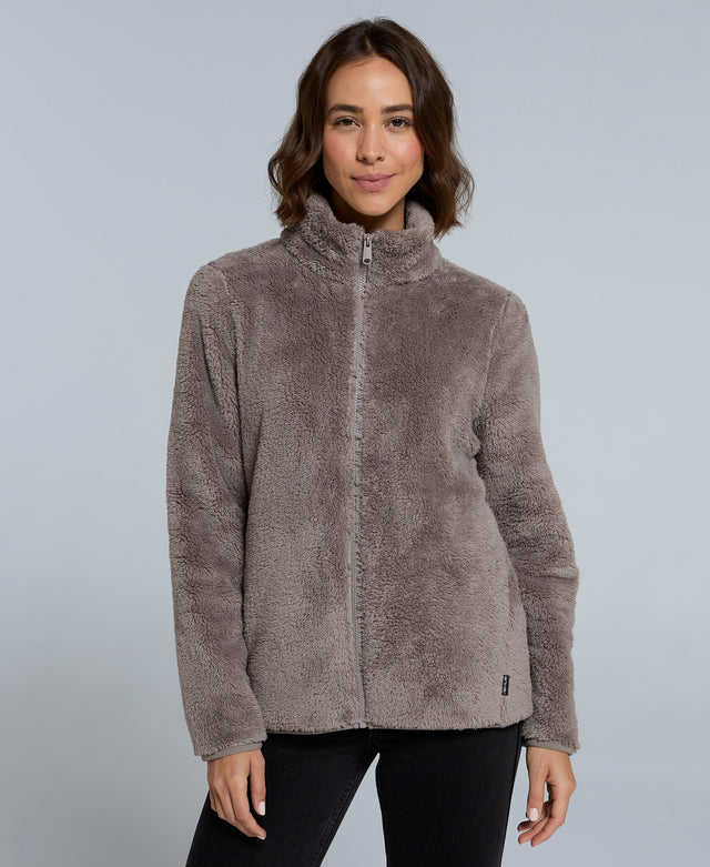 Teddy Womens Fleece Jacket - Taupe