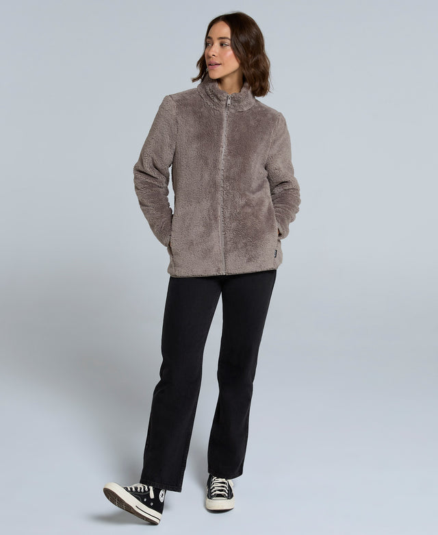 Teddy Womens Fleece Jacket - Taupe