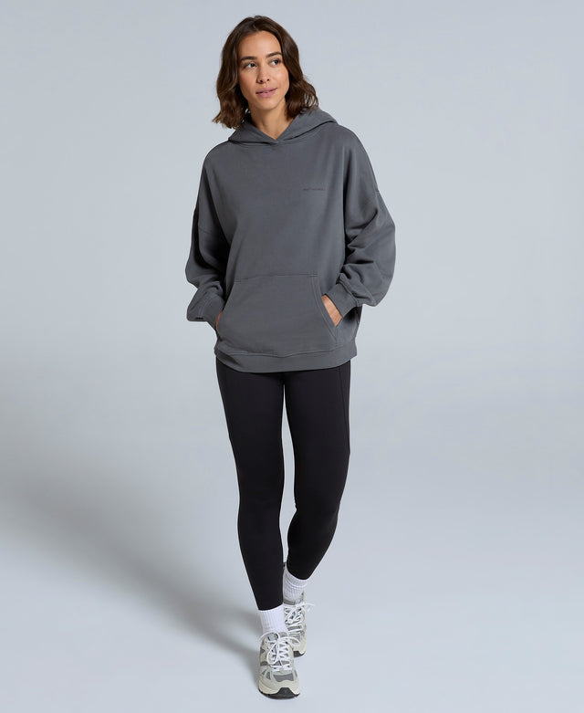 Idol Womens Drop Shoulder Hoodie - Dark Grey