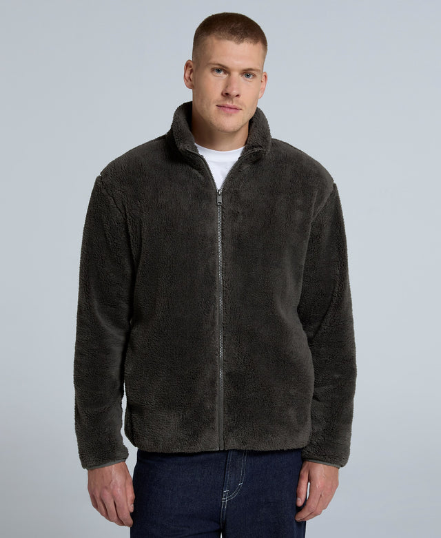 Teddy Mens Fleece Jacket - Dark Khaki