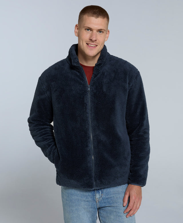 Teddy Mens Fleece Jacket - Navy