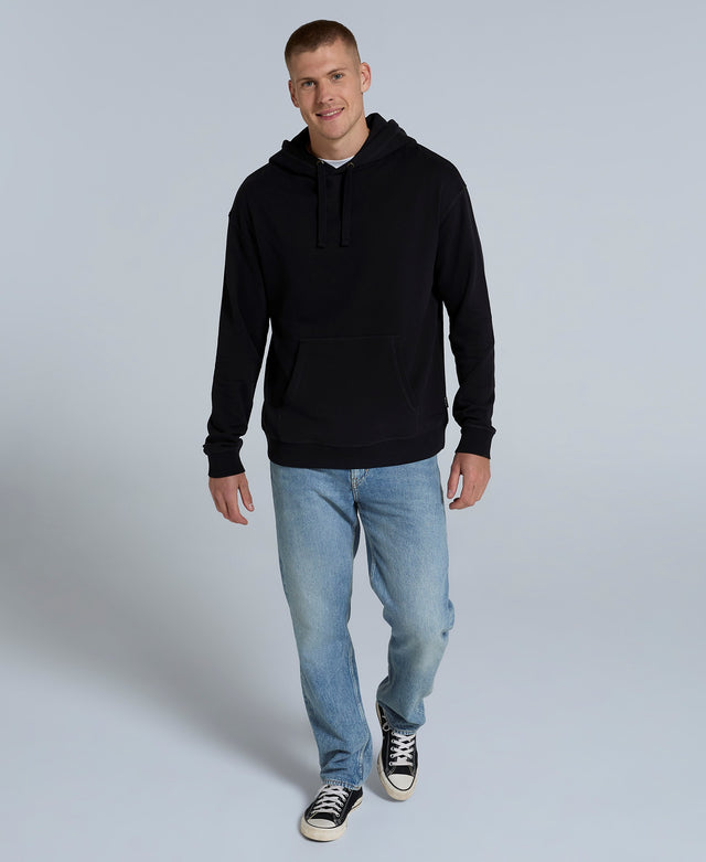 Icon Mens Organic Drop Shoulder Hoodie - Jet Black