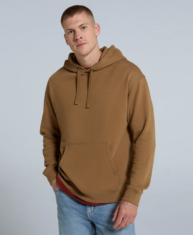 Icon Mens Organic Drop Shoulder Hoodie - Taupe