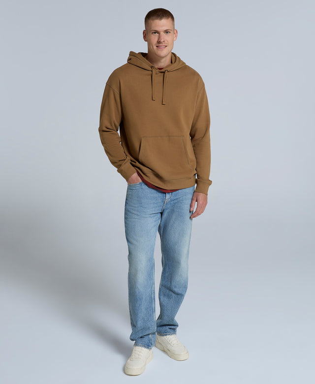 Icon Mens Organic Drop Shoulder Hoodie - Taupe